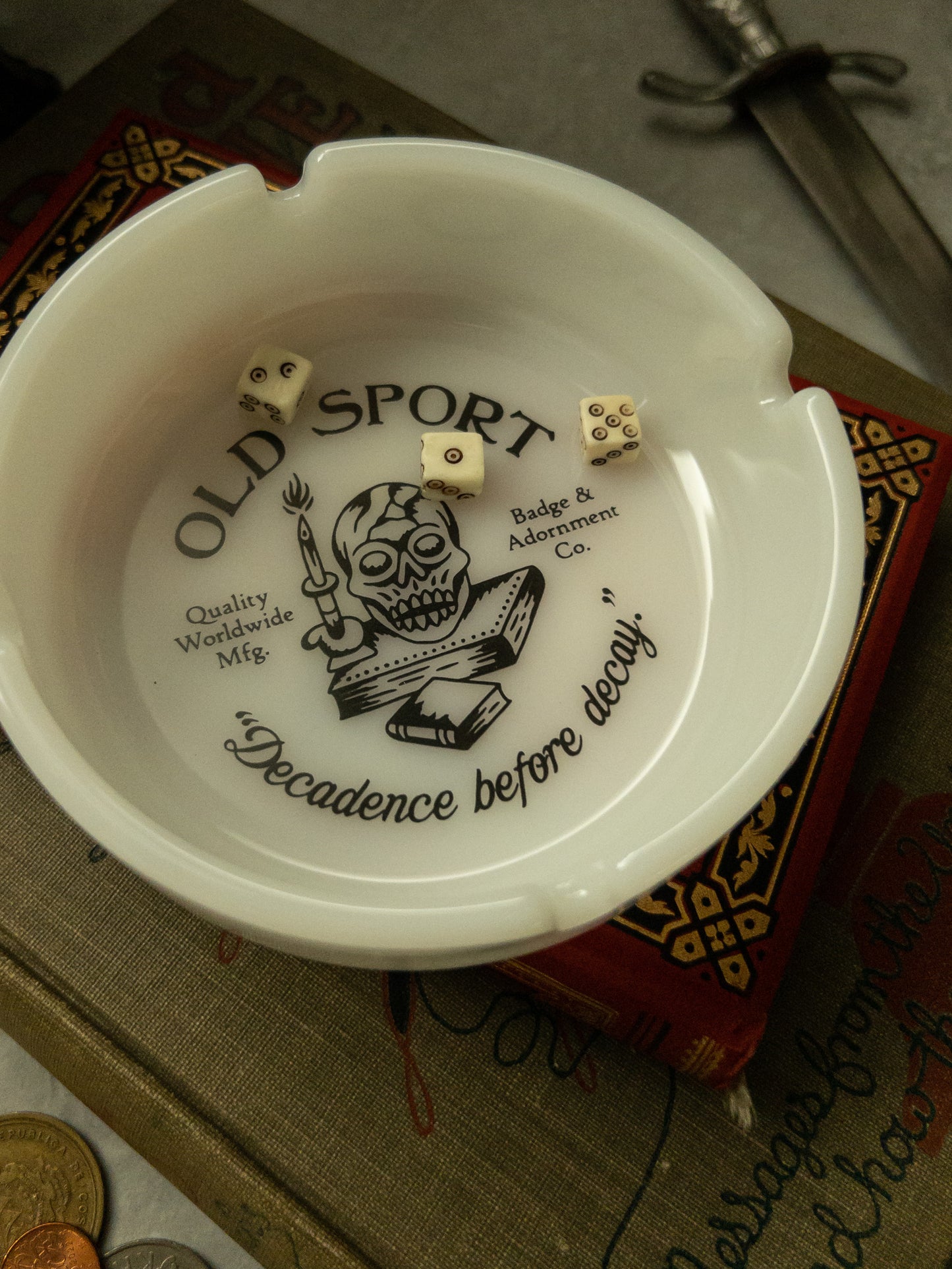 The Long Draw - Milk Glass Ashtray
