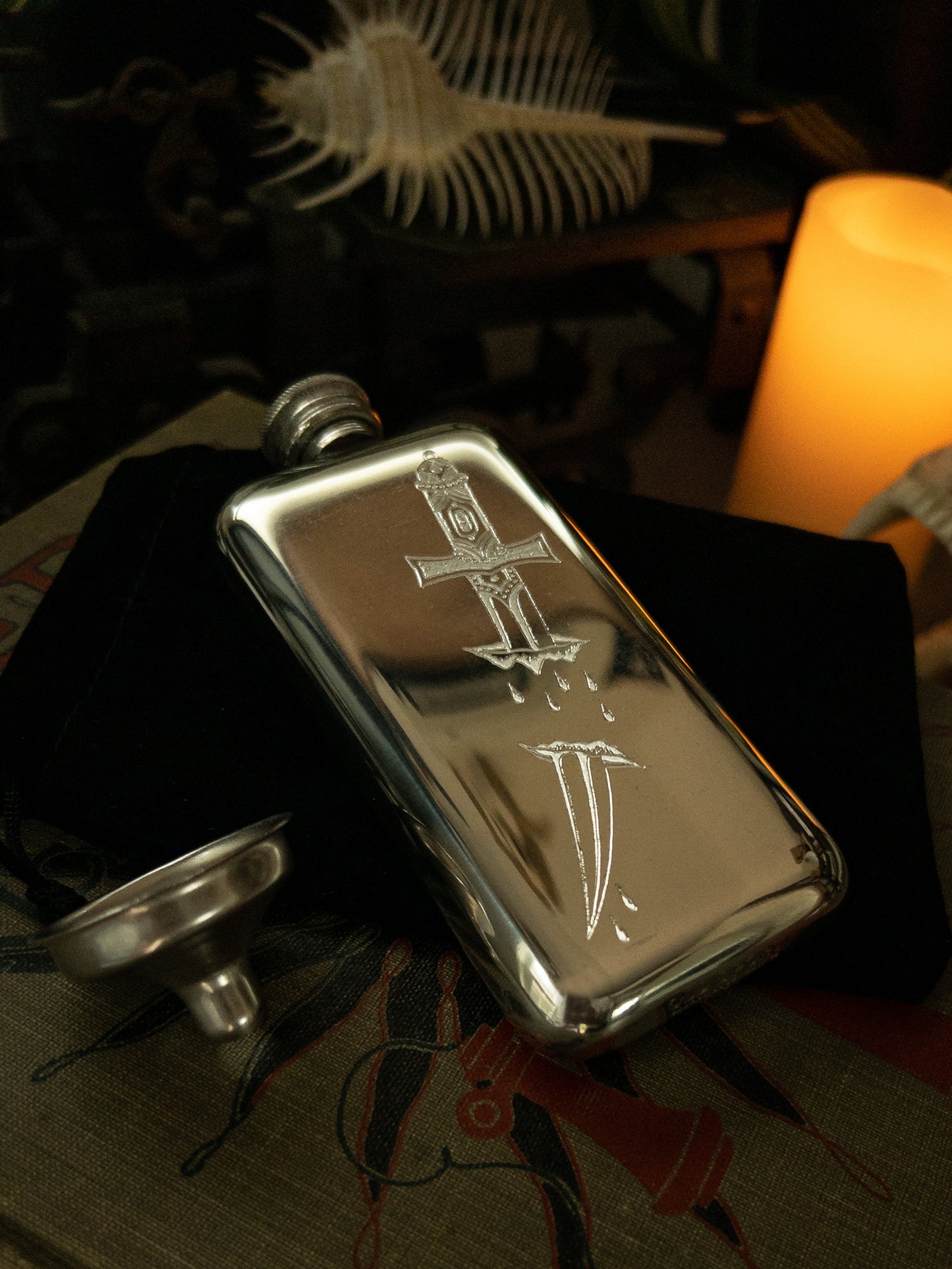 Through and Through - Pewter Flask Gift Set