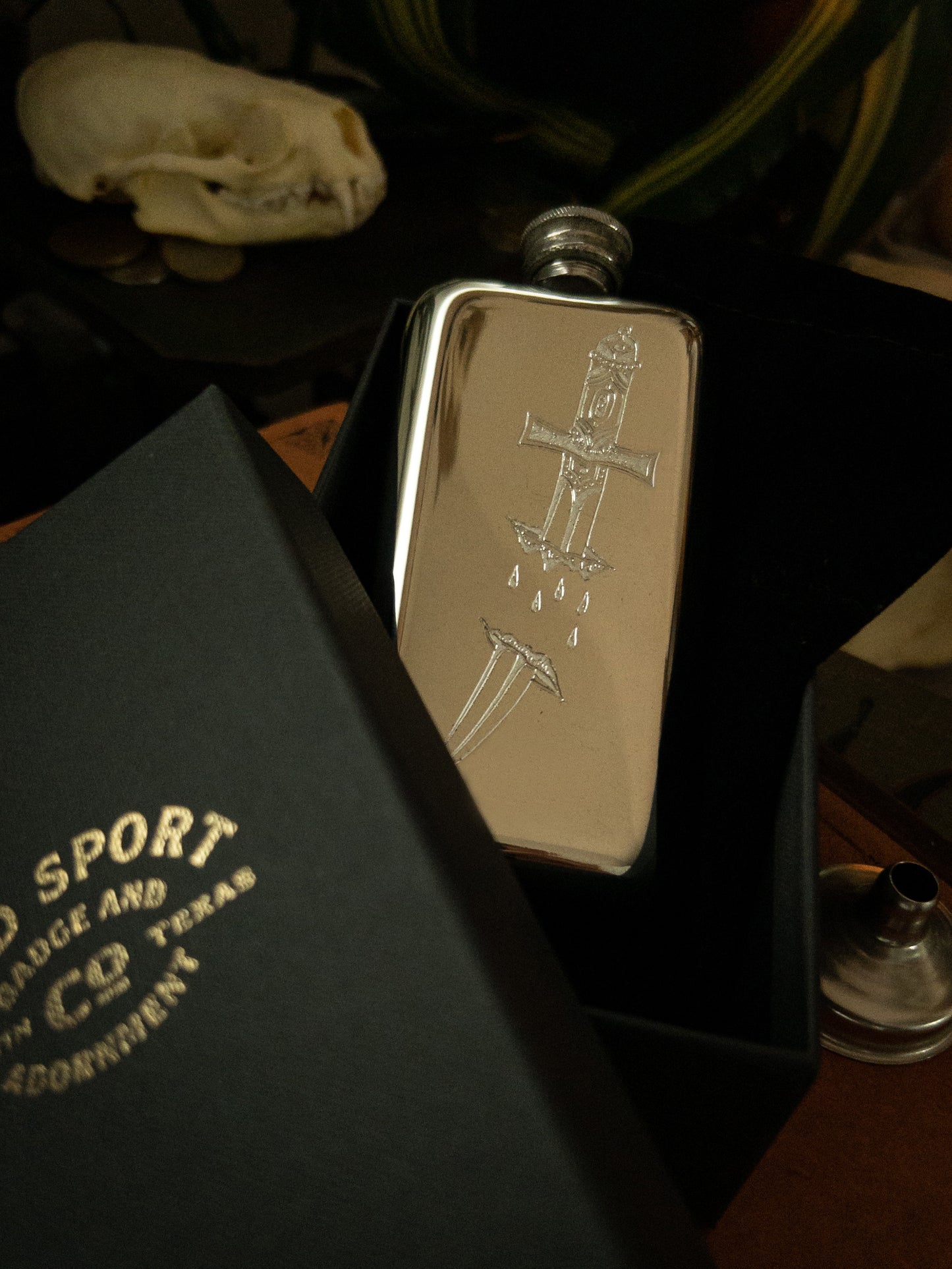 Through and Through - Pewter Flask Gift Set
