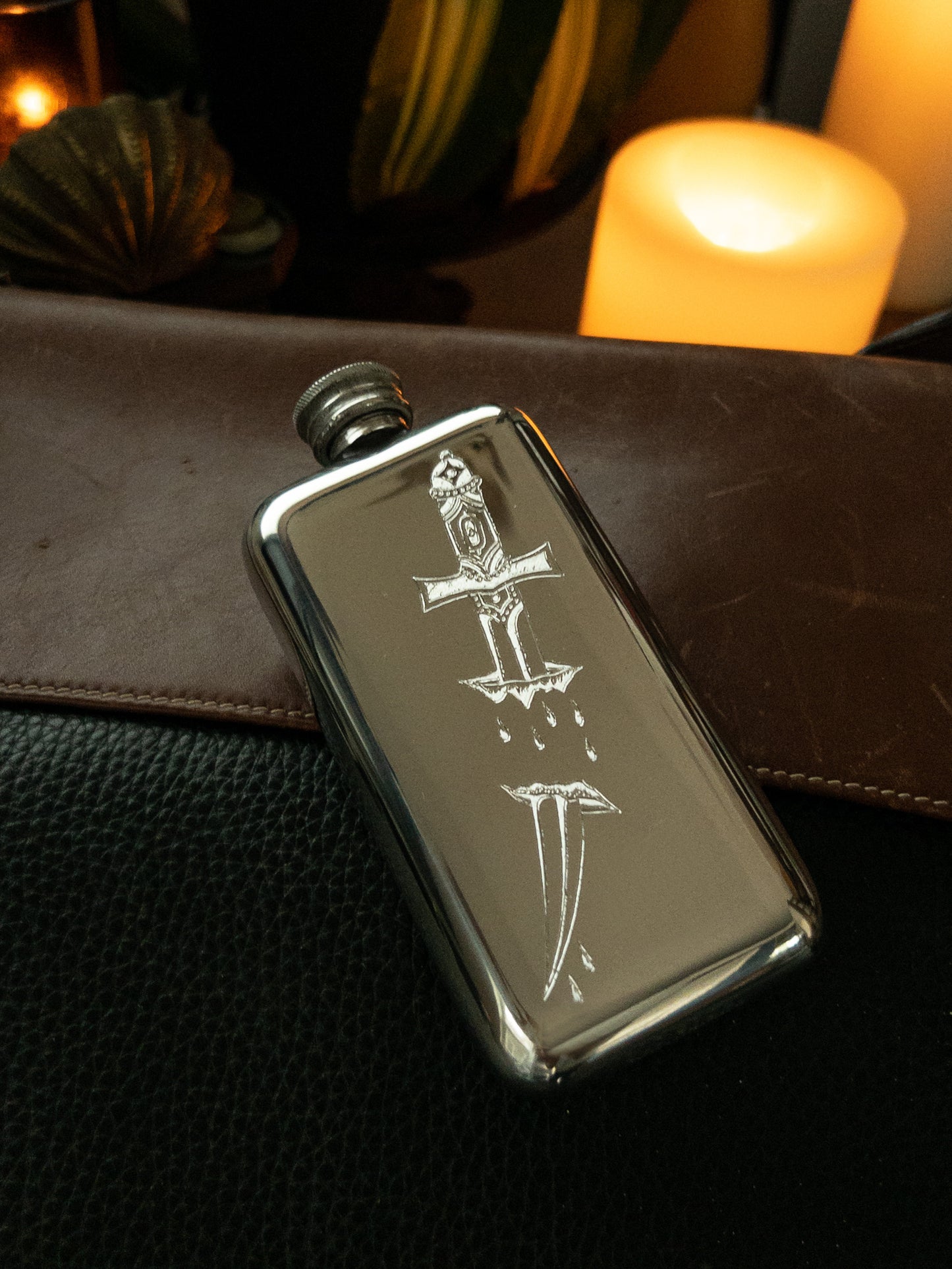 Through and Through - Pewter Flask Gift Set