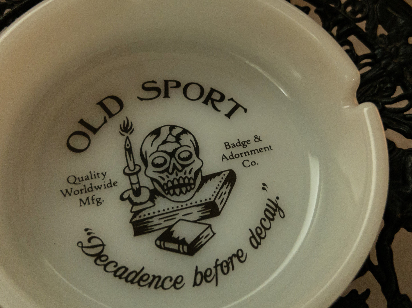The Long Draw - Milk Glass Ashtray
